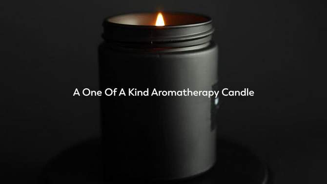 Craft & Kin Wood Wick, All-Natural Soy Aromatherapy Candle in Matte Black Glass Jar, 2 of 6, play video