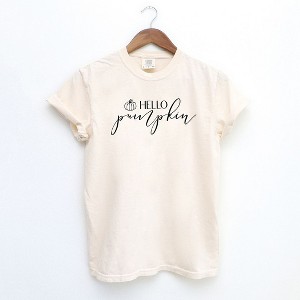 Simply Sage Market Women's Hello Pumpkin Short Sleeve Garment Dyed Tee - 1 of 2
