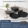 Itopfox 12-Piece Nonstick Cookware Set, Black Granite Induction Pots and Pans for Healthy Cooking, Includes Frying Pans and Saucepans PFAS/PFOA Free - 4 of 4