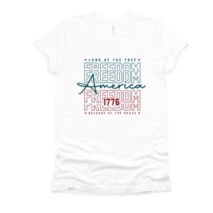 Simply Sage Market Freedom Stacked Short Sleeve Tee - 2XL - White - 1 of 4
