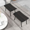 Costway Set of 2 Patio Rattan Ottoman with Padded Quick Dry Foam & Heavy-Duty Metal Legs - 4 of 4