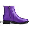 BLISSFUL STEP Women's Side Zip Round Toe Chunky Heel Ankle Booties - 2 of 4
