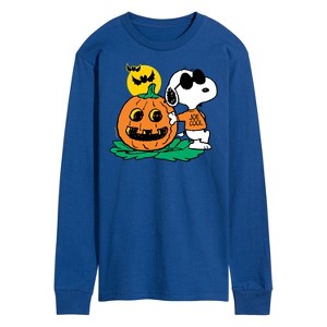 Men's - Peanuts - Joe Cool Pumpkin Long Sleeve Graphic T-Shirt - 1 of 4