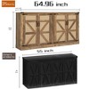 NicBex Elegant Buffet Cabinet with Large Storage 65" Faux Rattan Sideboard with Barn Doors Rustic Sideboard for Living Room, Entryway - 4 of 4