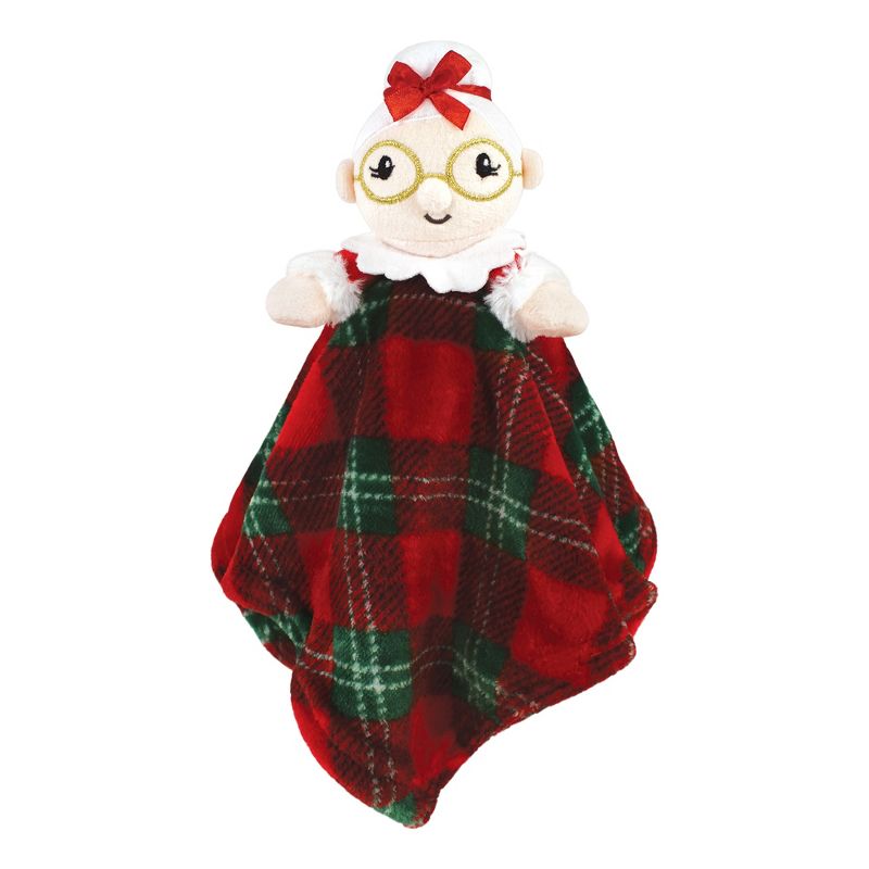 Hudson Baby Infant Girls Animal Face Security Blanket, Mrs Claus, One Size, 3 of 6