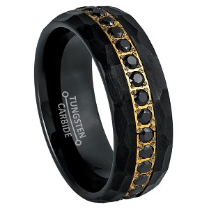 Jewelry Avalanche Hammered Finish Tungsten Carbide Mens Eternity Wedding Band, Comfort-fit, 8mm - 1 of 4