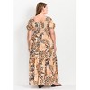 Avenue Women's Plus Size Sophia Shirred Bodice Maxi Dress - 3 of 4