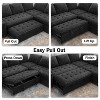 Dyonery 7-seater U-shaped sofa, Modular sofa bed, with pull-out bed, reclining backrest, storage cabinet, tool-free assembly, snow velvet - 3 of 4