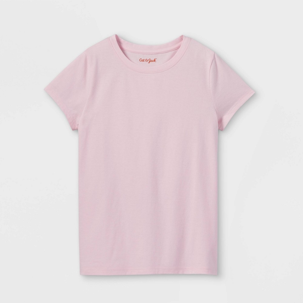 Girls' Short Sleeve T-Shirt - Cat & Jack Light Pink S