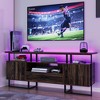 TV Stand for 75 Inch TV, Mid Century Modern Entertainment Center with Storage, Industrial Media Console Cabinet for Living Room, Rustic Brown - 4 of 4
