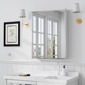 Lirago Bathroom Vanities Surface-mounted/Recessed Mirror Cabinet with Mirror with Adjustable Shelf 26*20 Black - 1 of 4