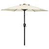 7.5ft*7.5ft Deluxe Patio Umbrella, with Push Button Tilt/Crank, 6 Sturdy Ribs, for Garden, Deck, Backyard, Pool, Beige - 3 of 4