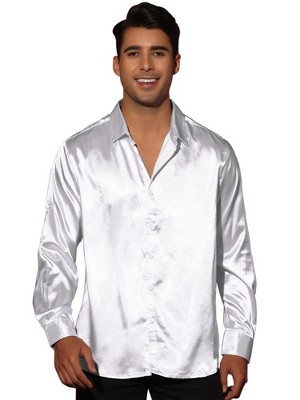 White silk 2024 shirt mens