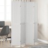 vidaXL White Solid Paulownia Wood Room Divider - 4-Panel Privacy Screen for Living Room, Bedroom, Office, Bamboo/Engineered Wood, 140-145x200 cm - 2 of 4