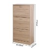 ZHUTA 3-Drawer Shoe Storage Cabinet, 3-Tier Wood Shoe Rack Storage Organizer for Entryway - 3 of 4