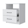 Okak 2-Drawer Bedside Table with Cutout Handles, Modern Bedroom Nightstand with Easy-Pull Drawers Wooden Storage Cabinet for Small Spaces - 4 of 4