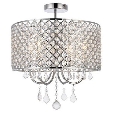 Elegant Lighting Elise 17 inch flush mount in chrome