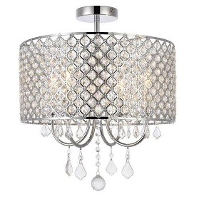 Elegant Lighting Elise 17 inch flush mount in chrome - 1 of 4