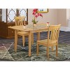 Dinette Set 3 Piece Table & Chair Set - Kitchen Table with Chairs - Small Dining Set - Elegant Oak Finish - 2 of 4