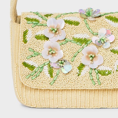 Сумки A New Day Hand Beaded Floral Embellished Flap Shoulder Bag - A New Day™ Yellow — фото 5