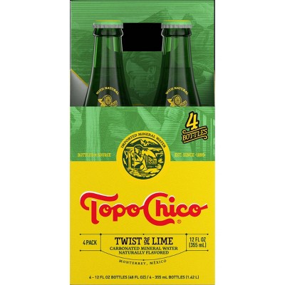 Topo Chico Mineral Water Twist of Lime - 4pk/12 fl oz Glass Bottles