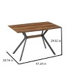 SEVOBAL Dining Tables Modern Minimalist Dining Table with MDF Wooden Top and Black Metal Legs for Kitchen Office, Brown, 47.24"*28.74"*29.92" - 2 of 4