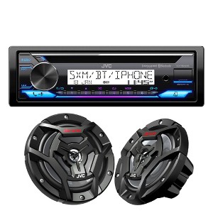 JVC KD-T92MBS Marine CD Receiver Bluetooth + 1 Pair CS-DR6200M Marine Speaker - 1 of 4