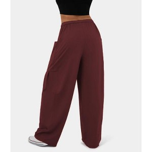 Women Comfy Baggy Pants Drawstring Waist Wide Leg Sweatpants with Pockets - 1 of 4