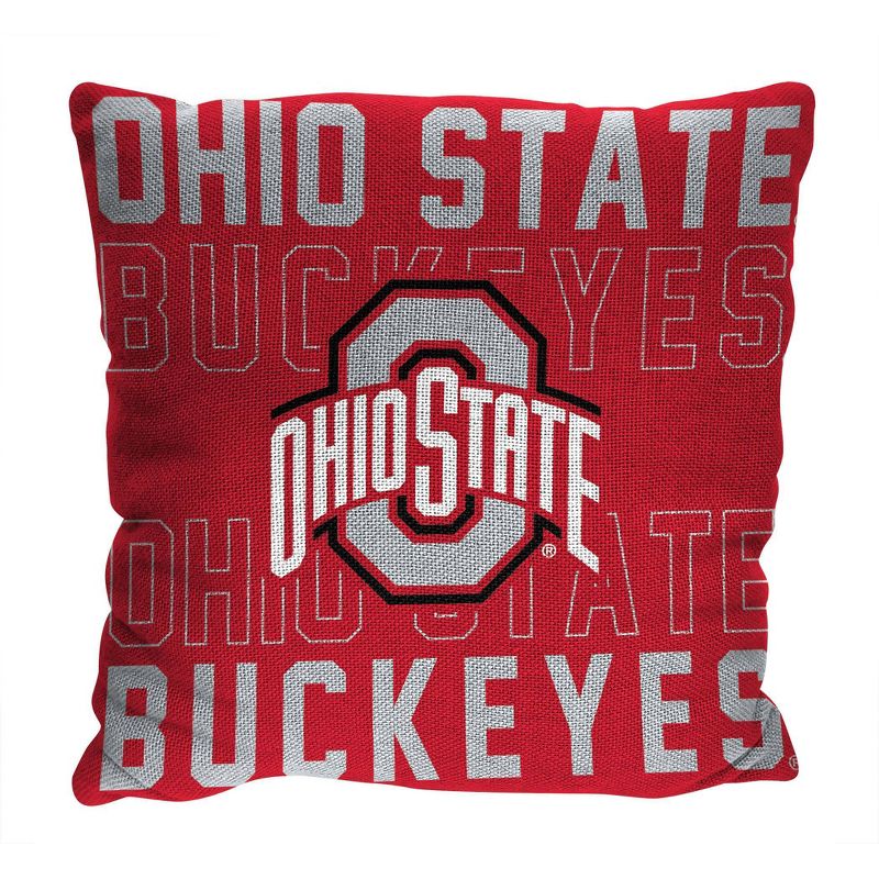 NCAA Ohio State Buckeyes Stacked Woven Pillow, 1 of 4