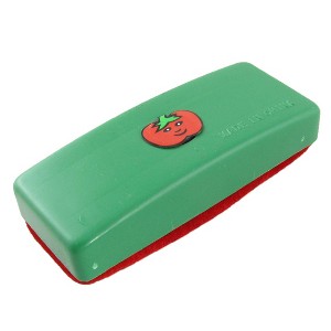 Unique Bargains Magnetic Cartoon Tomato Velvet Chalkboard Chalk Blackboard Eraser Green/Red - 1 of 4