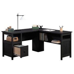 GDFStudio Mathena L-Shaped Corner Computer Desk with File Storage and Open Shelf - 1 of 4