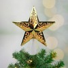 Northlight 8.5" Lighted Gold and White Star Cut-Out Design Christmas Tree Topper - Clear Lights - image 2 of 4