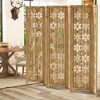 Lirago 68 in. Wood Outdoor Privacy Screens Garden Outdoor Fence 6 pieces Brown - 3 of 4