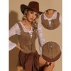 INSPIRE CHIC Women's Faux Suede Vintage Sleeveless Lace Up Zipper Decor Waistcoat Vests - 2 of 4