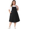 Agnes Orinda Women's Plus Size Overall Dress Button Adjustable Strap Denim Suspender Dresses - 3 of 4