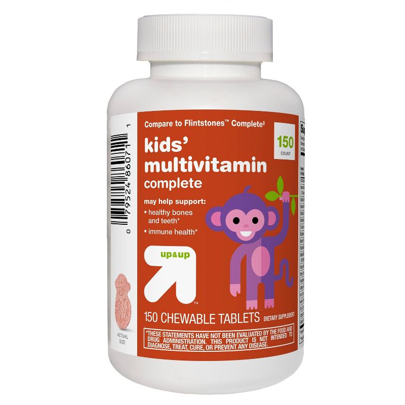 Kids&#39; Complete Multivitamin Chewable Tablets - Orange, Grape &#38; Cherry - 150ct - up &#38; up&#8482;, 1 of 7