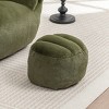Faux Fur Bean Bag Chair with Backrest and Footstool, Stuffed Floor Sofa with Shredded Foam Filling, Comfy Seating for Adults and Kids-Baofuwish - 3 of 4
