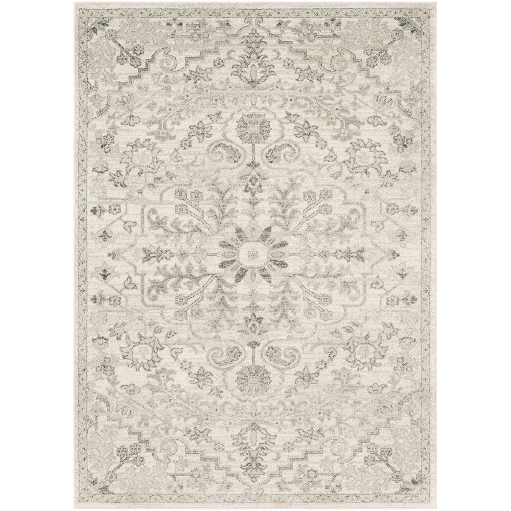 Photos - Area Rug Livabliss 2'x3' Abby Traditional Rugs Cream/Light Gray: Stain & Fade-Resistant, Medium Pile, Indoor Use