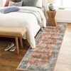 Machine Washable Area Rug Vintage Floral Non Slip Rug Foldable Stain Resistant Rugs Distressed Low Pile Indoor Carpet for Bedroom Living Room - 4 of 4