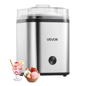 VEVOR Ice Cream Maker:2.11 Qt Electric Machine Stainless Steel Shell Easy Operation & Cleaning For Homemade Ice Cream,Yogurt,Sorbet, And Gelato Silver - 1 of 4