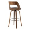 30" Axel Swivel Counter Height Barstool with Faux Leather Walnut Finish Frame - Armen Living - image 4 of 4