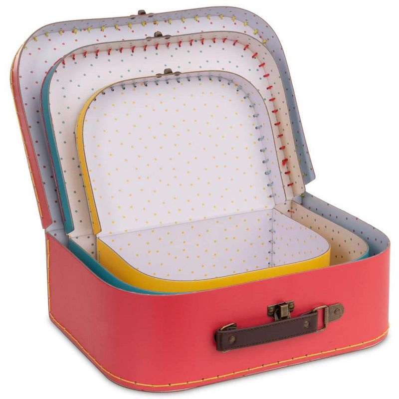 Jewelkeeper Paperboard Vintage Suitcase - Set of 3 - Multicolored, 2 of 4