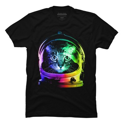 Men's Design By Humans Astronaut Cat By clingcling T-Shirt