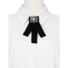 INSPIRE CHIC Women's Velvet Pre-Tied Bowknot Brooch Pin with Rhinestone for Wedding Party - 4 of 4