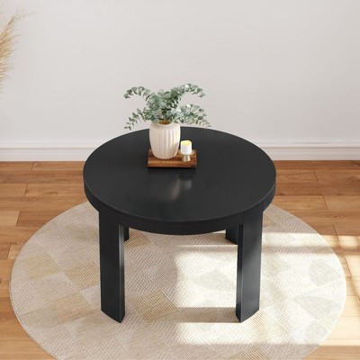 Contour Black Solid Wood Round Dining Table, 47 Inch