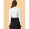 Allegra K Women's Elegant Ruffle Collar Crop Knit Open Front Shrug - 4 of 4