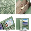 Women’s RFID Blocking Long Wallet Clutch – Vegan Leather Ladies Purse with Embossed Flower Design, Zipper Pocket & Card Holder - 3 of 4