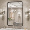 Vynxaria 24x30 Inch Black Aluminium Frame Bathroom Mirror - Clear Reflection & Safe Design - 4 of 4