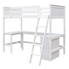NicBex Twin Bunk Bed with Desk Wood Frame Bed Frame with Storage Cabinet, Full Length Guardrails and Inclined Ladder, No Box Spring Required - 3 of 4