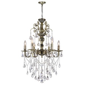 CWI Lighting Brass 6 Light Up Chandelier With Antique Brass Finish - 1 of 4